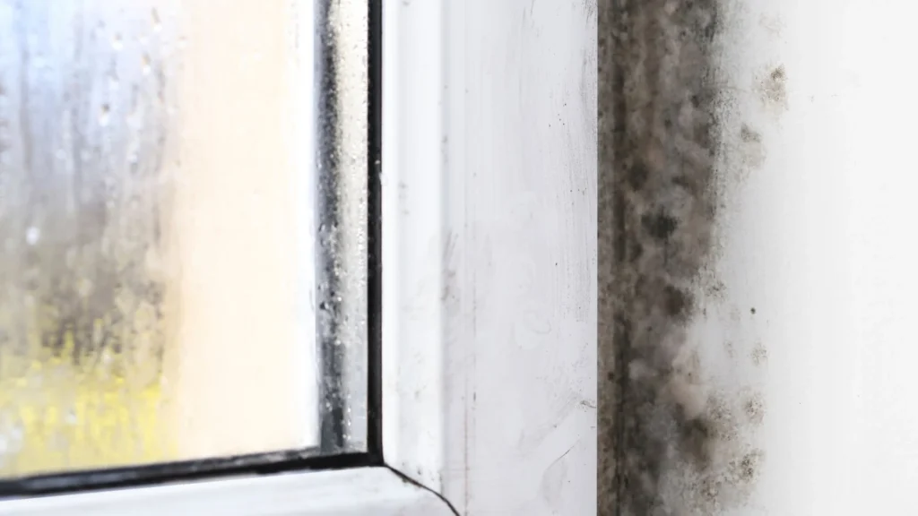 window with lot of mold