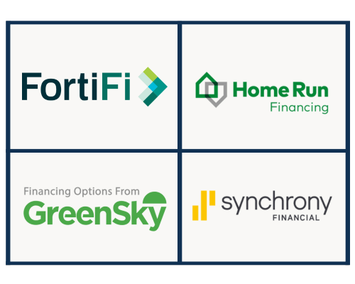 Logos of four financing companies.